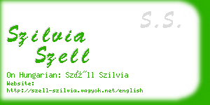 szilvia szell business card